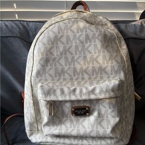 Michael Kors Cream Monogram Backpack